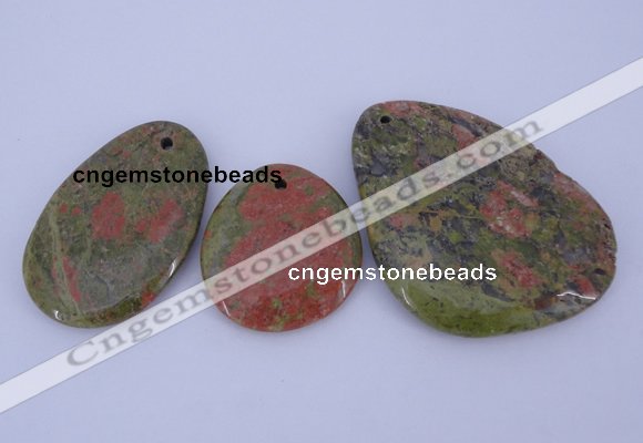 NGP939 5PCS 30-50mm*35-65mm freeform unakite gemstone pendants