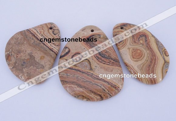 NGP944 5PCS 35-45mm*55-65mm freeform picture jasper gemstone pendants