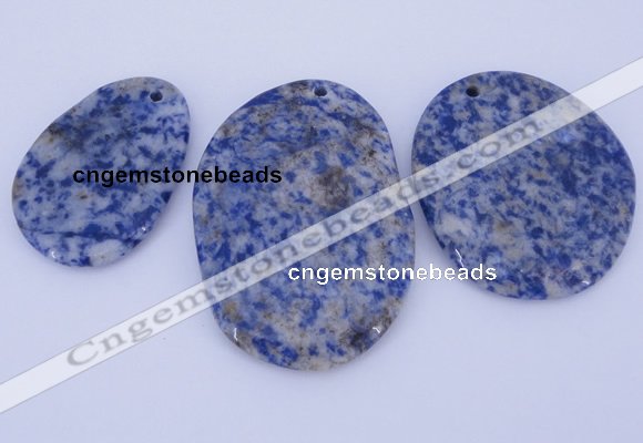 NGP945 5PCS 30-40mm*40-60mm freeform blue spot gemstone pendants