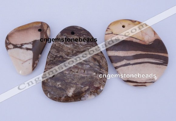 NGP946 5PCS 30-45mm*40-60mm freeform jasper gemstone pendants