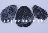 NGP947 5PCS 35-55mm*50-65mm freeform snowflake obsidian gemstone pendants