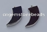 NGP9502 22*60mm - 25*65mm horn agate gemstone pendants wholesale