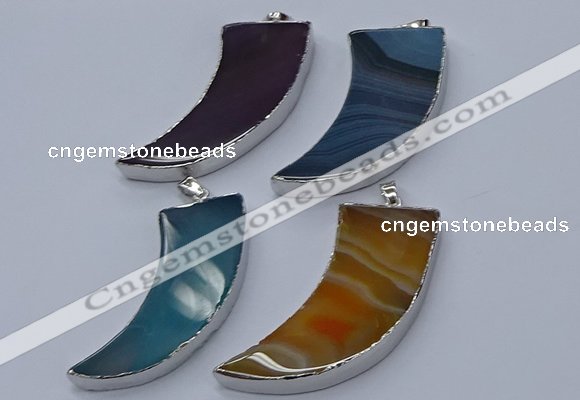 NGP9508 22*60mm - 25*65mm horn agate gemstone pendants wholesale