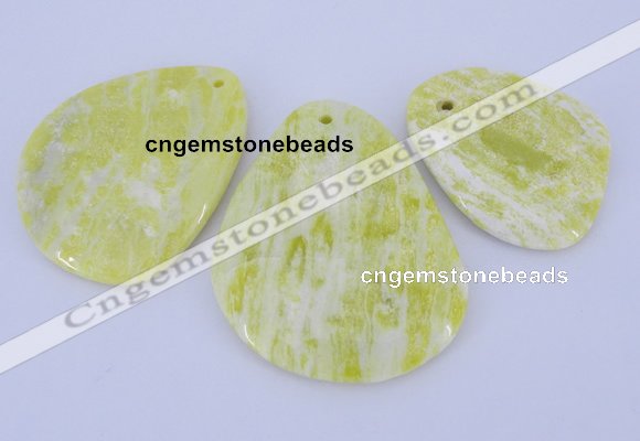 NGP951 5PCS 35-50mm*45-65mm freeform lemon jade gemstone pendants