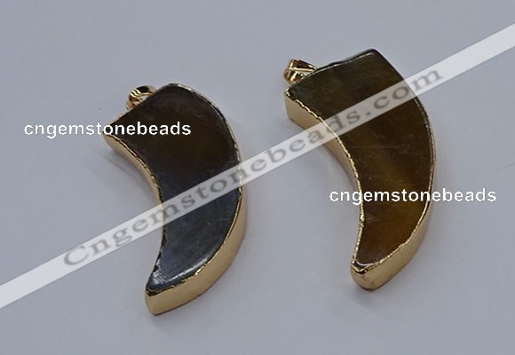 NGP9510 22*60mm - 25*65mm horn agate gemstone pendants wholesale