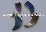 NGP9517 22*60mm - 25*65mm horn agate gemstone pendants wholesale