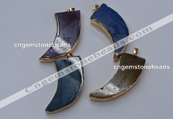 NGP9517 22*60mm - 25*65mm horn agate gemstone pendants wholesale