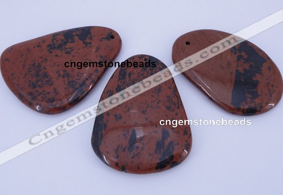 NGP957 5PCS 35-45mm*50-65mm freeform mahogany obsidian gemstone pendants