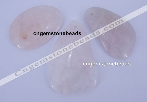 NGP959 5PCS 35-45mm*50-65mm freeform rose quartz gemstone pendants