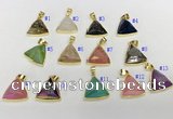 NGP9603 20*20mm faceted triangle plated druzy agate pendants