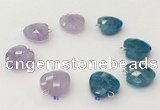 NGP9700 12mm faceted heart  mixed gemstone pendants wholesale