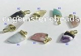 NGP9721 11*16mm horn-shaped  mixed gemstone pendants wholesale