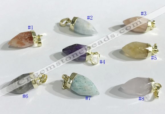 NGP9725 10*16mm bullet-shaped  mixed gemstone pendants wholesale