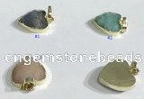 NGP9727 14mm heart-shaped  mixed gemstone pendants wholesale