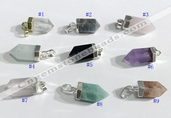 NGP9731 8*16mm sticks-shaped  mixed gemstone pendants wholesale