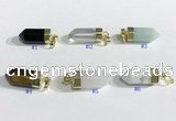 NGP9733 8*20mm sticks-shaped  mixed gemstone pendants wholesale