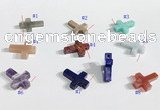 NGP9735 13*18mm cross-shaped  mixed gemstone pendants wholesale