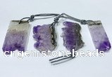 NGP9754 20*40mm-25*45mm freeform amethyst pendants wholesale