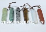 NGP9766 12*40mm-15*55mm sticks mixed gemstone pendants