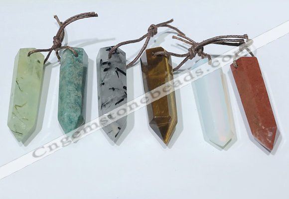 NGP9766 12*40mm-15*55mm sticks mixed gemstone pendants