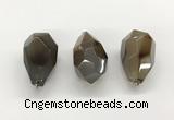 NGP9808 22*35mm - 25*40mm faceted nuggets agate pendants