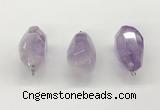 NGP9820 22*35mm - 25*40mm faceted nuggets lavender amethyst pendants