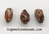 NGP9826 22*35mm - 25*40mm faceted nuggets red jasper pendants