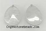 NGP9830 32*42mm - 35*45mm faceted nuggets white jade pendants