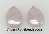 NGP9831 32*42mm - 35*45mm faceted nuggets rose quartz pendants