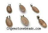 NGP9870 12*20mm oval sunstone pendant