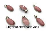 NGP9872 12*20mm oval pink wooden jasper pendant