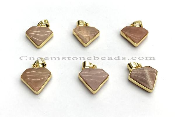 NGP9883 14*16mm faceted sunstone pendant