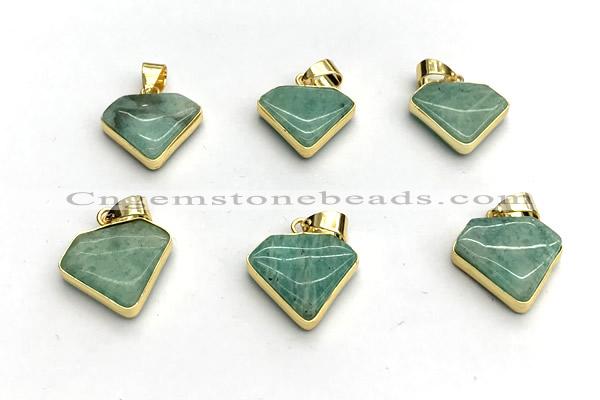 NGP9885 14*16mm faceted amazonite pendant