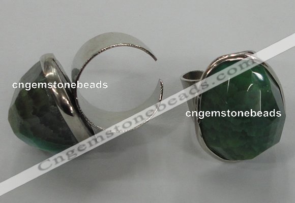 NGR02 18*25mm - 22*28mm faceted nuggets agate gemstone rings