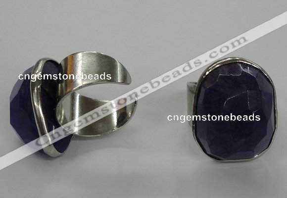 NGR03 18*25mm - 22*28mm faceted nuggets agate gemstone rings