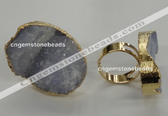 NGR09 25*35mm - 30*40mm freeform blue lace agate gemstone rings