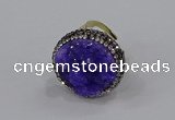 NGR1002 26mm - 28mm coin druzy quartz rings wholesale