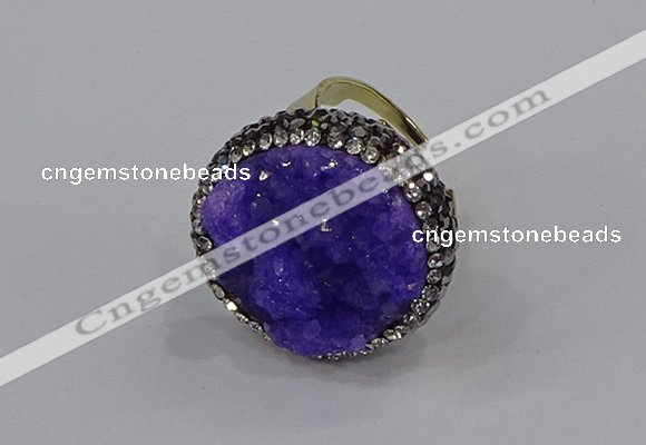 NGR1002 26mm - 28mm coin druzy quartz rings wholesale