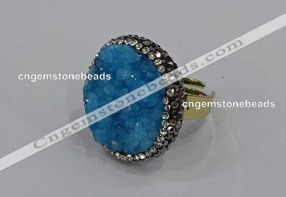 NGR1005 26mm - 28mm coin druzy quartz rings wholesale