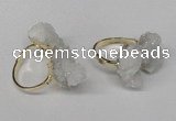 NGR101 13*18mm - 15*20mm nuggets plated druzy quartz rings