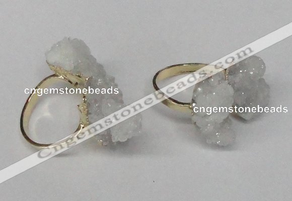 NGR101 13*18mm - 15*20mm nuggets plated druzy quartz rings