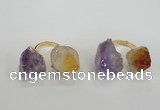 NGR102 13*18mm - 15*20mm faceted nuggets amethyst & citrine rings