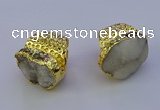 NGR1022 20*25mm - 25*35mm freeform druzy agate gemstone rings