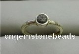 NGR1038 4mm coin plated druzy agate rings wholesale