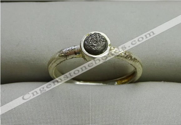 NGR1038 4mm coin plated druzy agate rings wholesale
