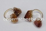 NGR105 13*18mm - 15*20mm faceted nuggets citrine gemstone rings