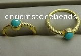 NGR1050 4mm coin synthetic turquoise rings wholesale