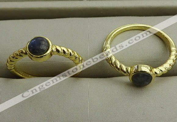 NGR1053 4mm coin labradorite gemstone rings wholesale