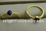 NGR1054 4mm coin lapis lazuli gemstone rings wholesale