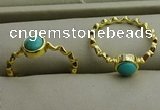 NGR1057 4mm coin synthetic turquoise rings wholesale